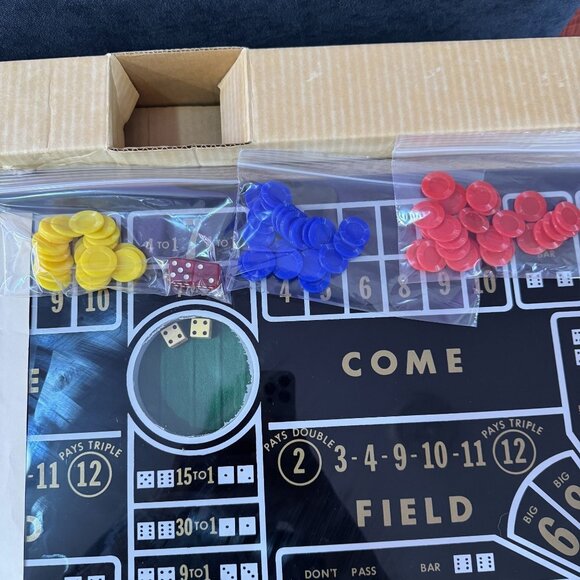 Vintage 1950s Cupaluck Mechanical Craps Dice Tabletop Game Complete Set Box - Picture 5 of 13